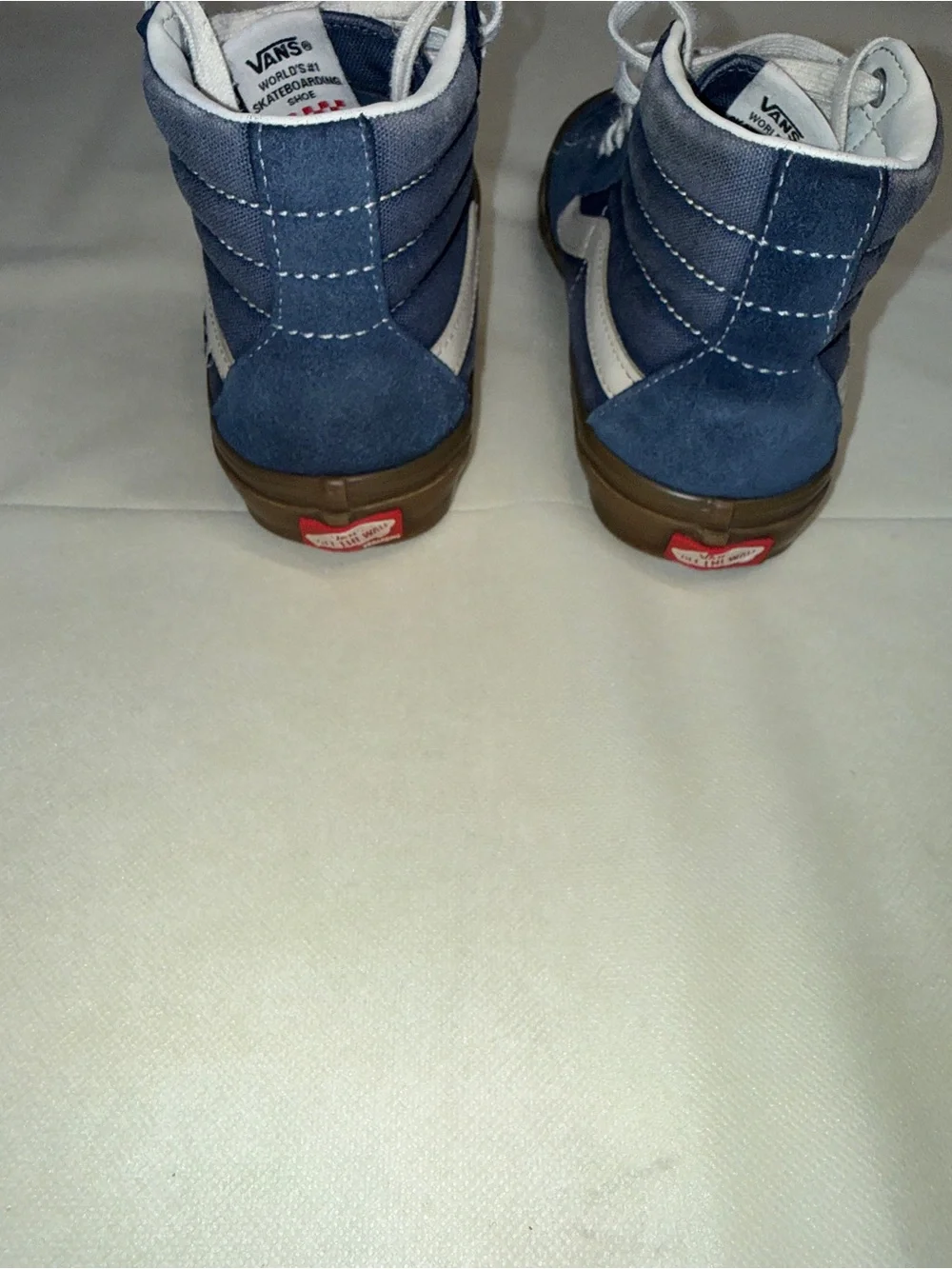 Vans Blue High-Top Sneakers with Brown Sole